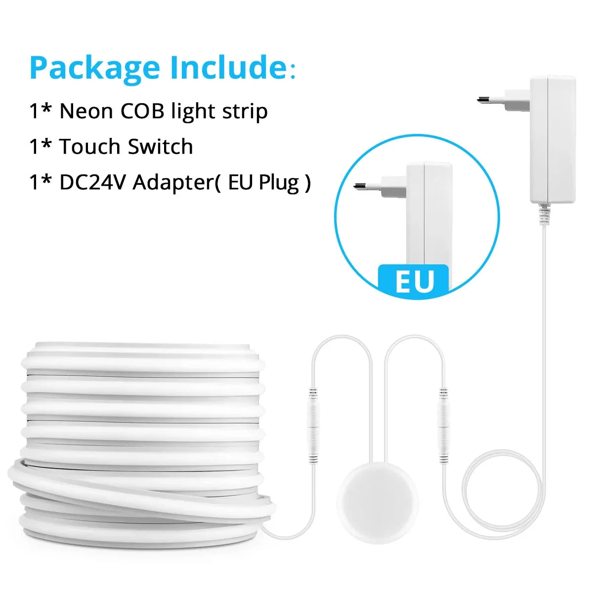 Self-Adhesive COB LED Under Cabinet Lights Penetrating Touch Sensor Neon Tape Lights