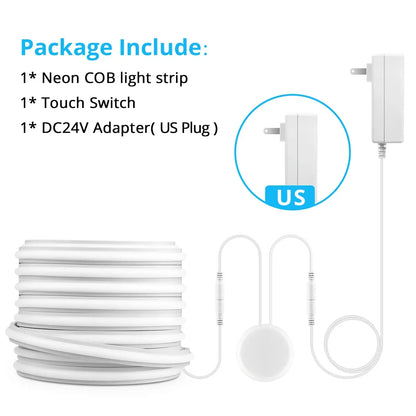 Self-Adhesive COB LED Under Cabinet Lights Penetrating Touch Sensor Neon Tape Lights