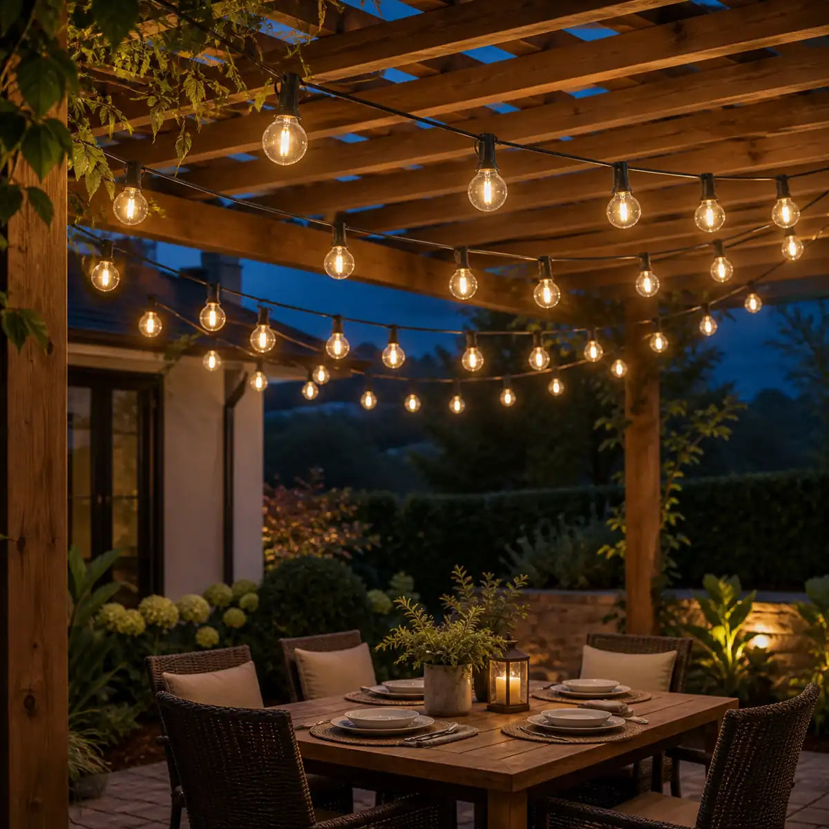 Shatterproof G40 Outdoor LED String Lights - Waterproof, Connectable