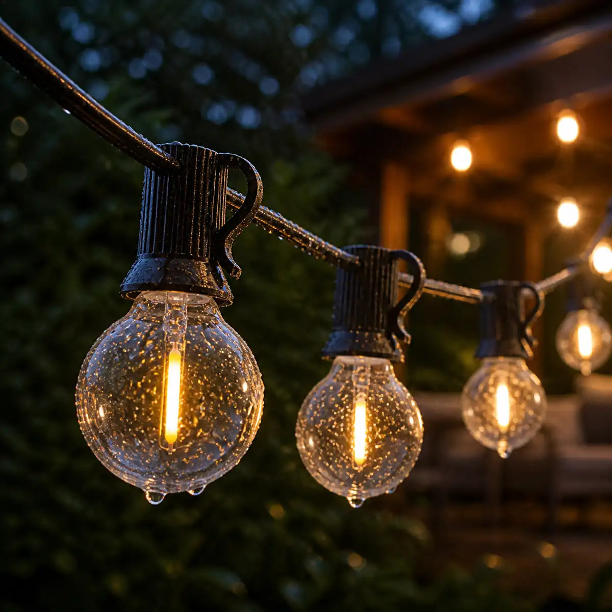 Shatterproof G40 Outdoor LED String Lights - Waterproof, Connectable