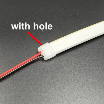 Silicone Neon LED Strip End Caps - 6×12mm, Hole or No-Hole, Waterproof