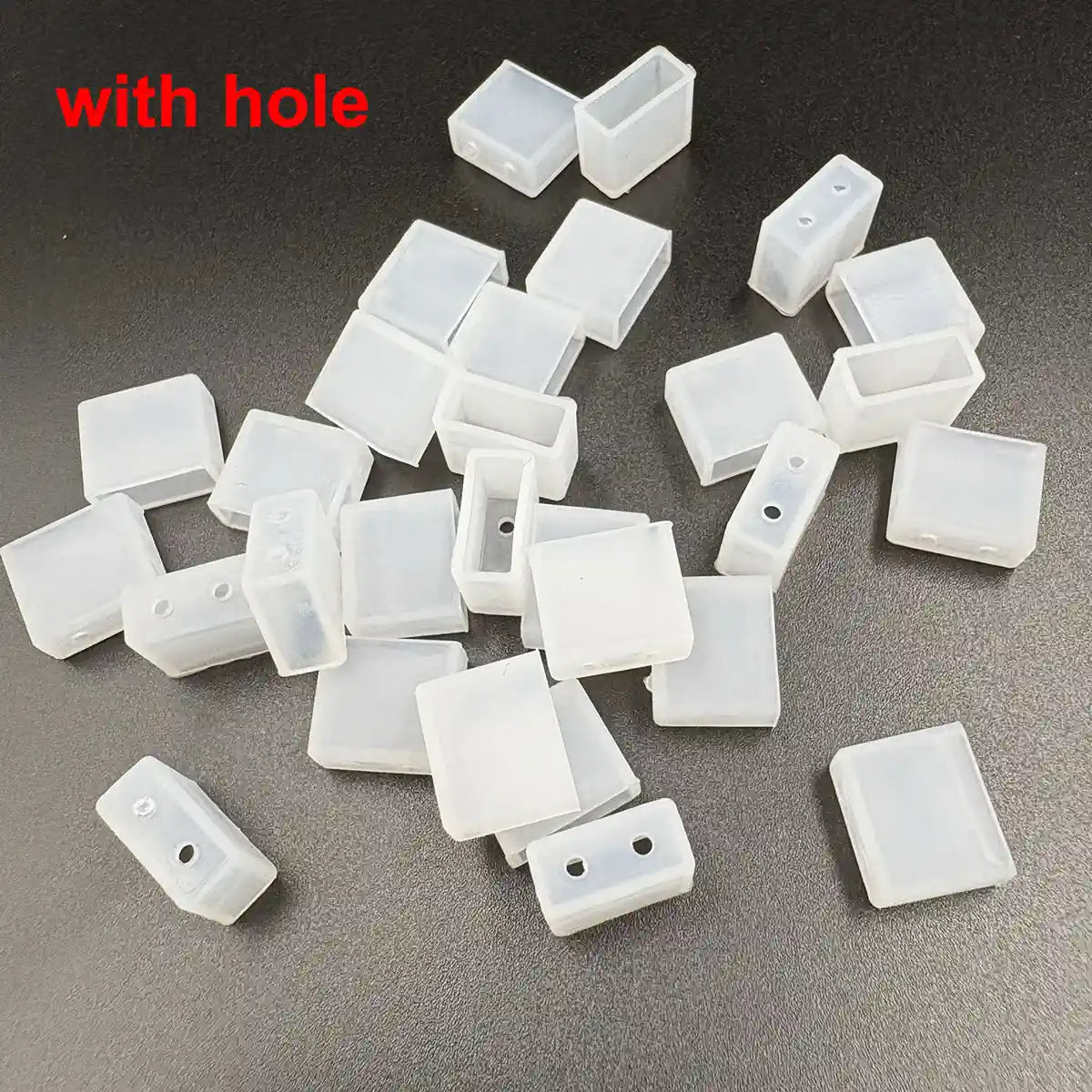 Silicone Neon LED Strip End Caps - 6×12mm, Hole or No-Hole, Waterproof