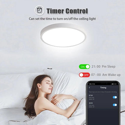 Smart RGBCW LED Ceiling Light With Voice Control Timer Control - Lumaz