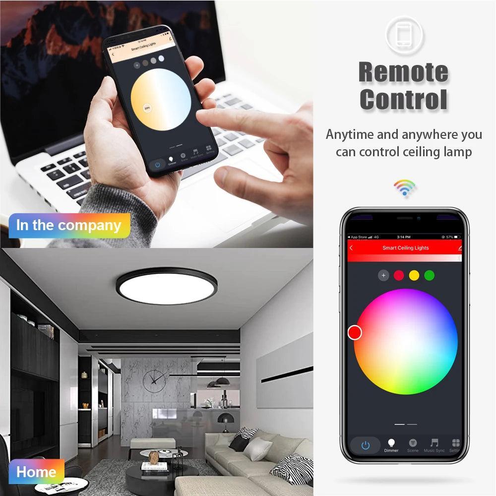 Smart RGBCW LED Ceiling Light With Voice Control Timer Control - Lumaz