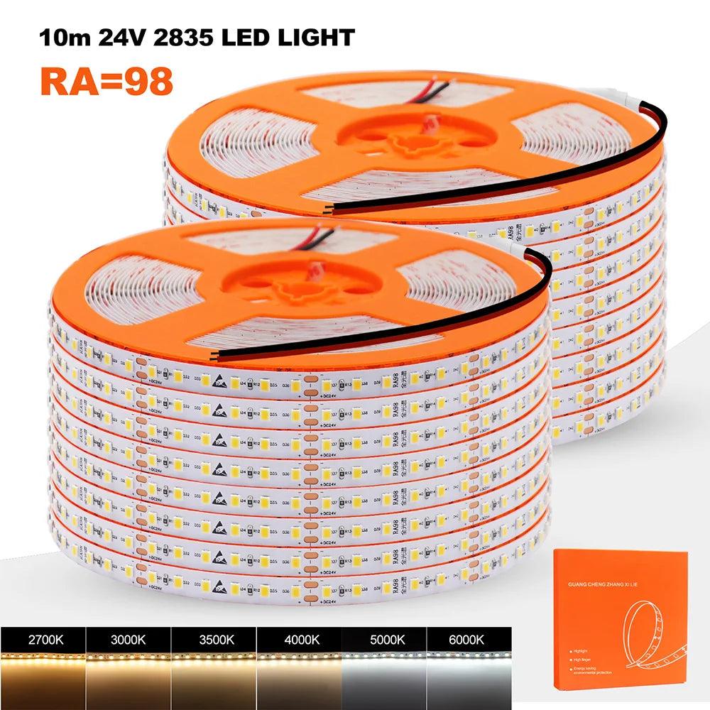 SMD 2835 24V LED Strip Lights With 120 LEDs, RA98, 2700K-6000K - Lumaz