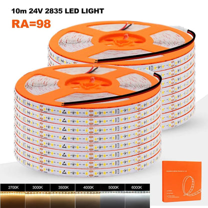 SMD 2835 24V LED Strip Lights With 120 LEDs RA98 2700K6000K - Lumaz