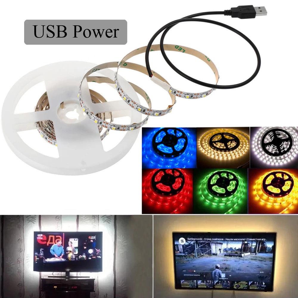 SMD 2835 5V LED Strip Lights With USB/Battery Operate, Touch Dimmer, 6 ...