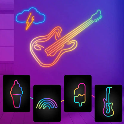 RGBIC Silicone Neon LED Strip Light - Tuya Smart App, IP65 Waterproof, USB 5V, Voice Control