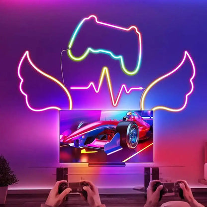 RGBIC Silicone Neon LED Strip Light - Tuya Smart App, IP65 Waterproof, USB 5V, Voice Control