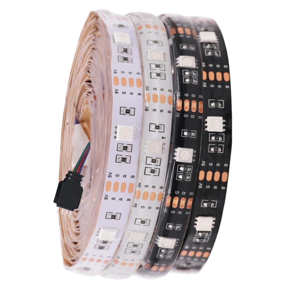 SMD 5050 5V IP21/IP65 RGB LED Strip Lights With 4pin Plug Flexible Tape Lights - Lumaz