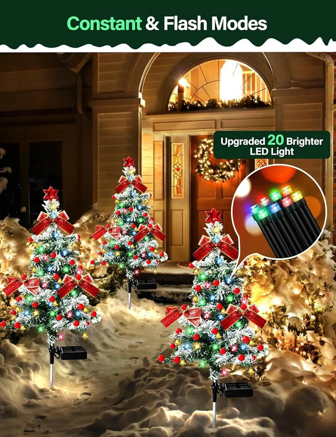 Solar Cedar Christmas Tree lights Outdoor Garden Pathway Lights - Lumaz