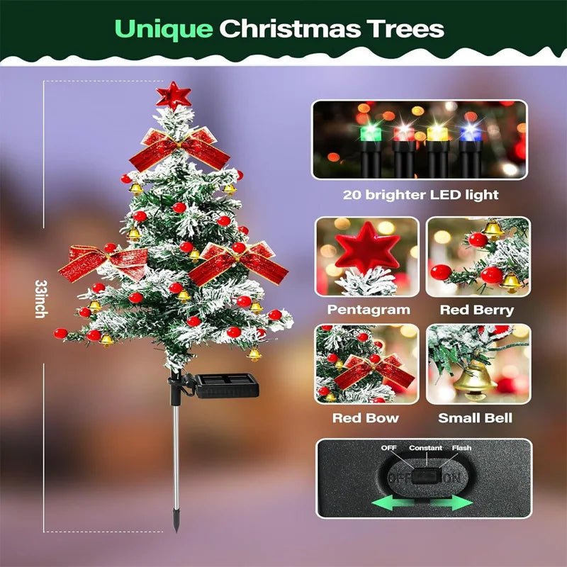 Solar Cedar Christmas Tree lights Outdoor Garden Pathway Lights - Lumaz