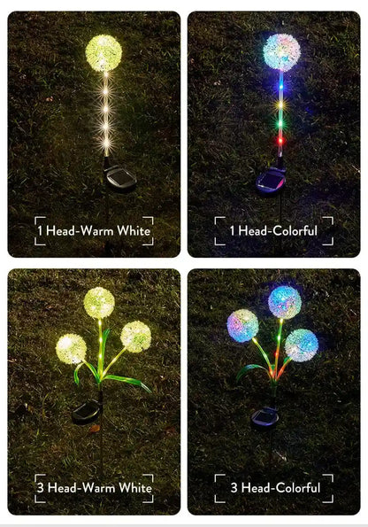 Solar Dandelion Flower Lights Outdoor Waterproof LED Pathway Lights - Lumaz