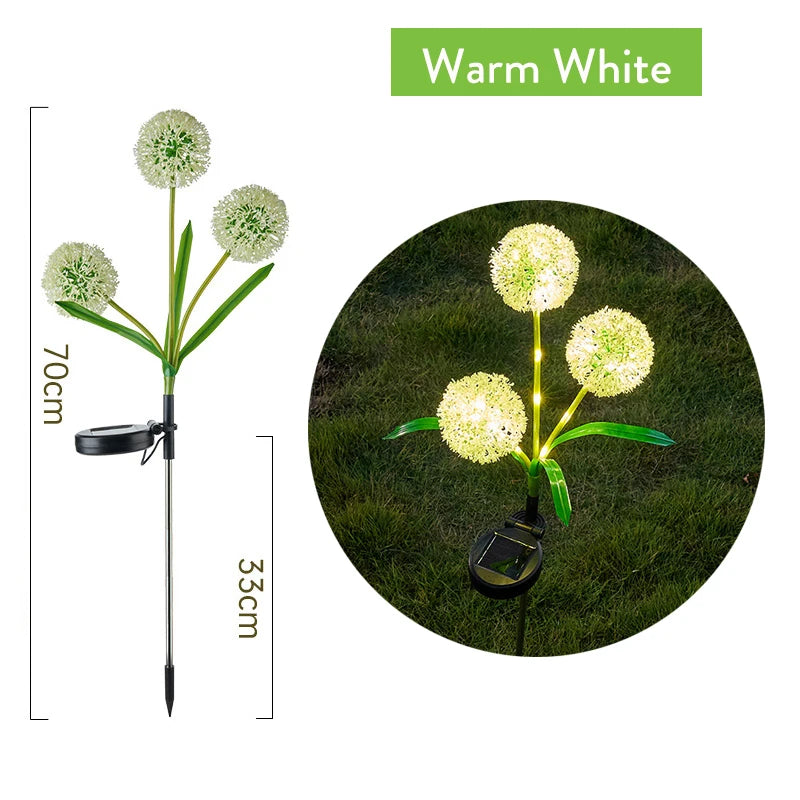 Solar Dandelion Flower Lights Outdoor Waterproof LED Pathway Lights - Lumaz