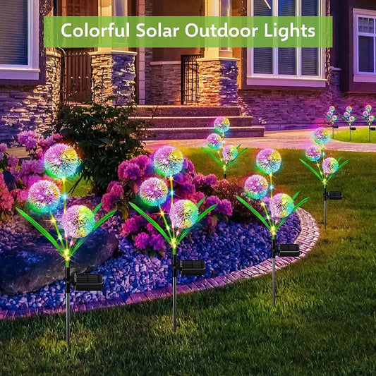 Solar Dandelion Flower Lights Outdoor Waterproof LED Pathway Lights - Lumaz