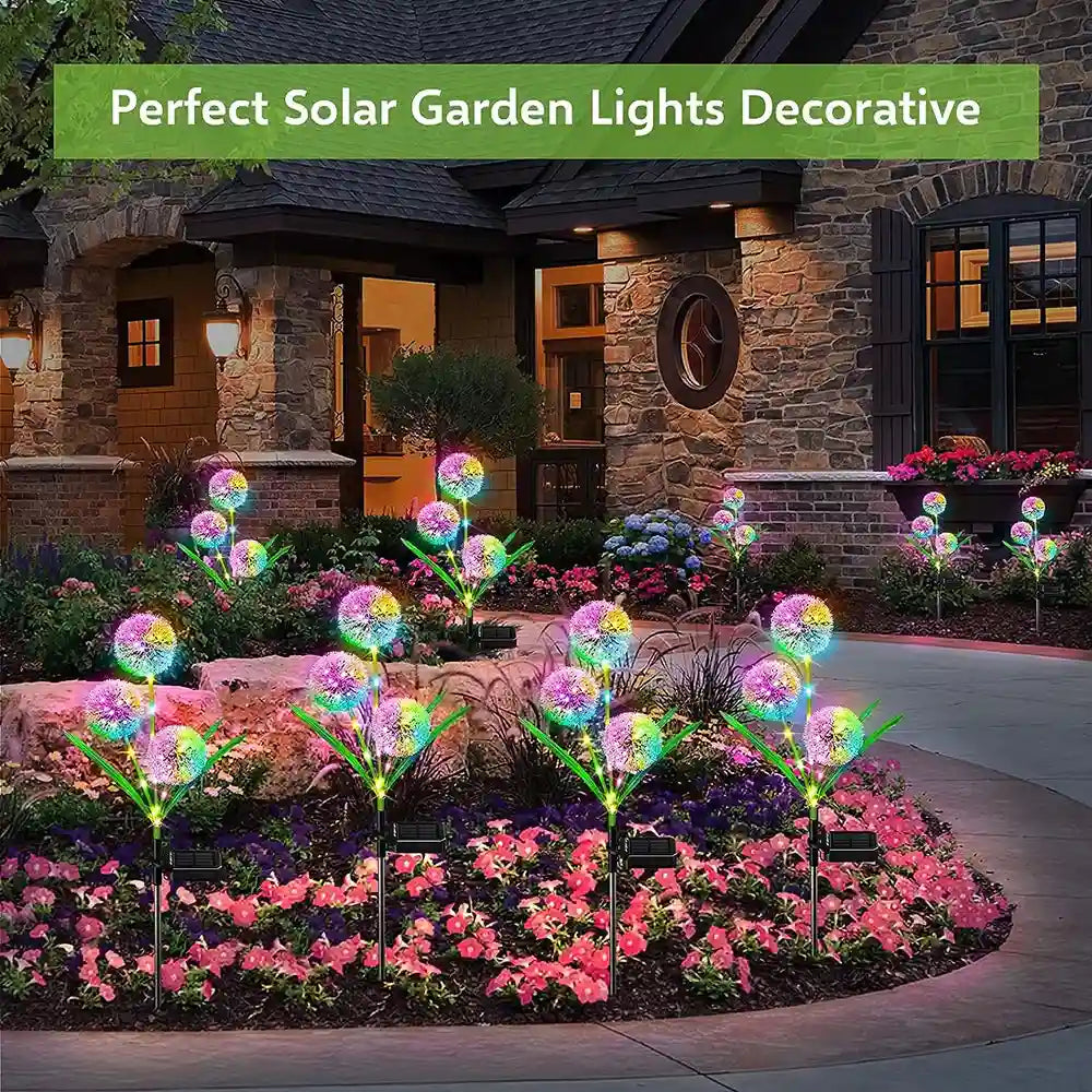 Solar Dandelion Flower Lights Outdoor Waterproof LED Pathway Lights - Lumaz