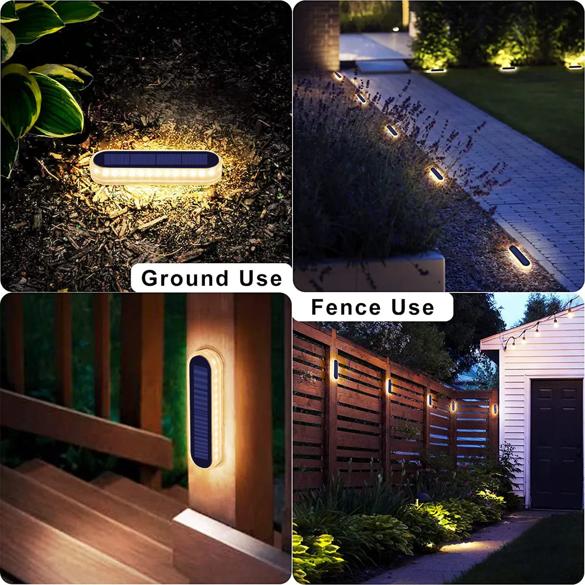 Solar Deck Lights Outdoor Step Lights Waterproof IP68 Stick on Step Stairs Driveway