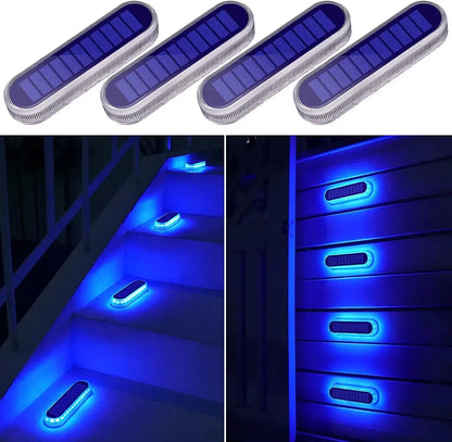 Solar Deck Lights Outdoor Step Lights Waterproof IP68 Stick on Step Stairs Driveway