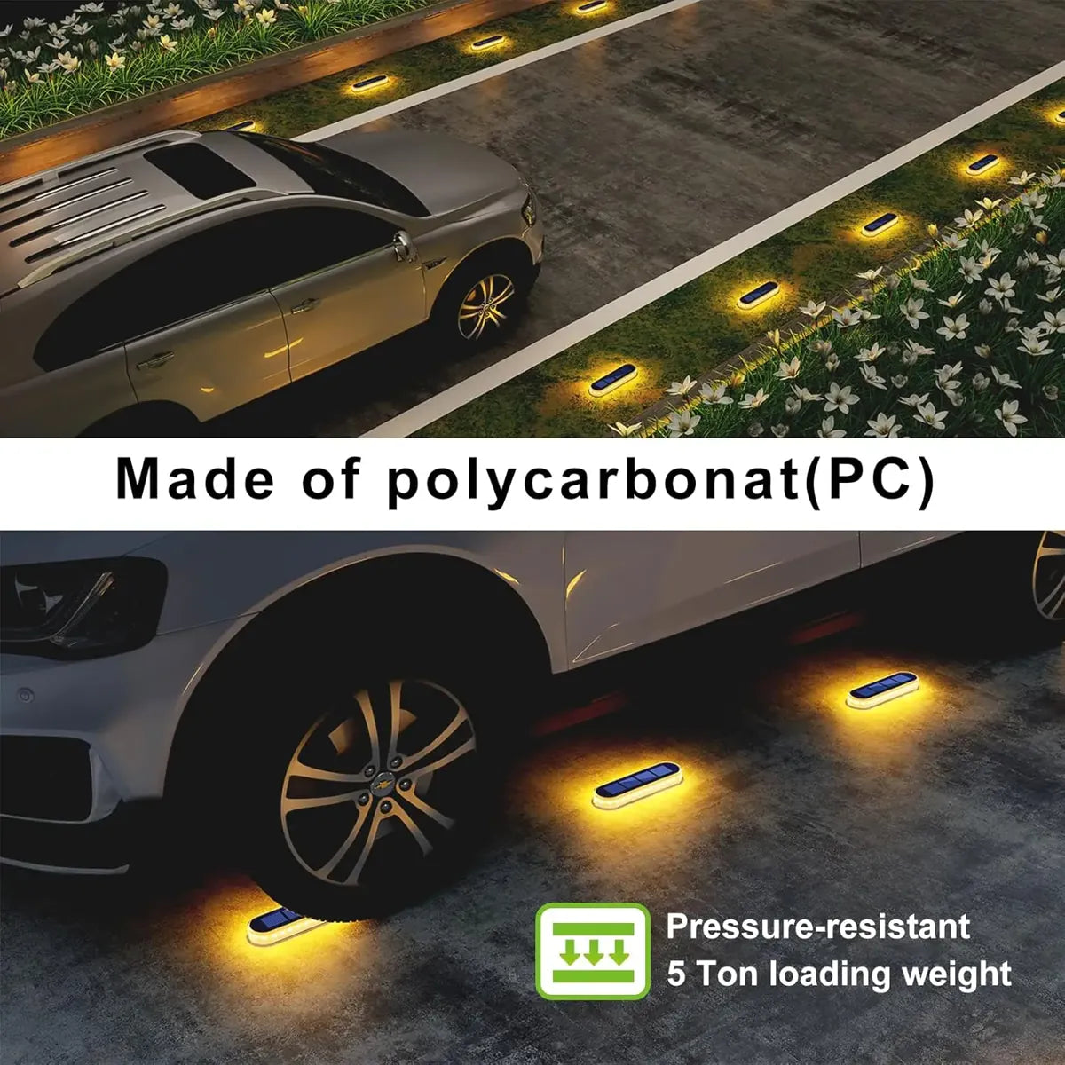 Solar Deck Lights Outdoor Step Lights Waterproof IP68 Stick on Step Stairs Driveway