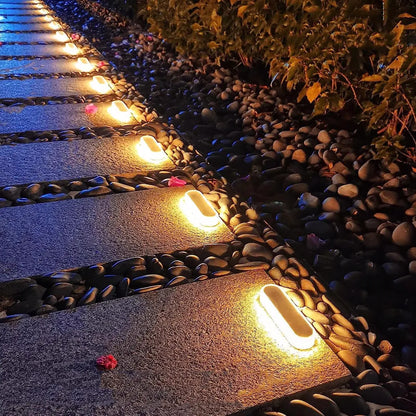 Solar Deck Lights Outdoor Step Lights Waterproof IP68 Stick on Step Stairs Driveway