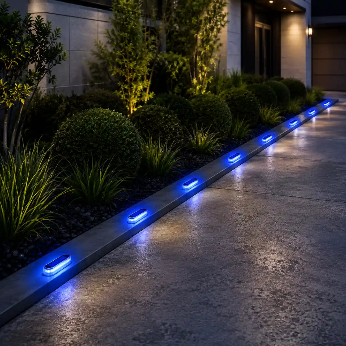 4-Pack Linear Solar LED Deck Lights - Stick-On Step Lights, IP68 Waterproof, Auto On/Off