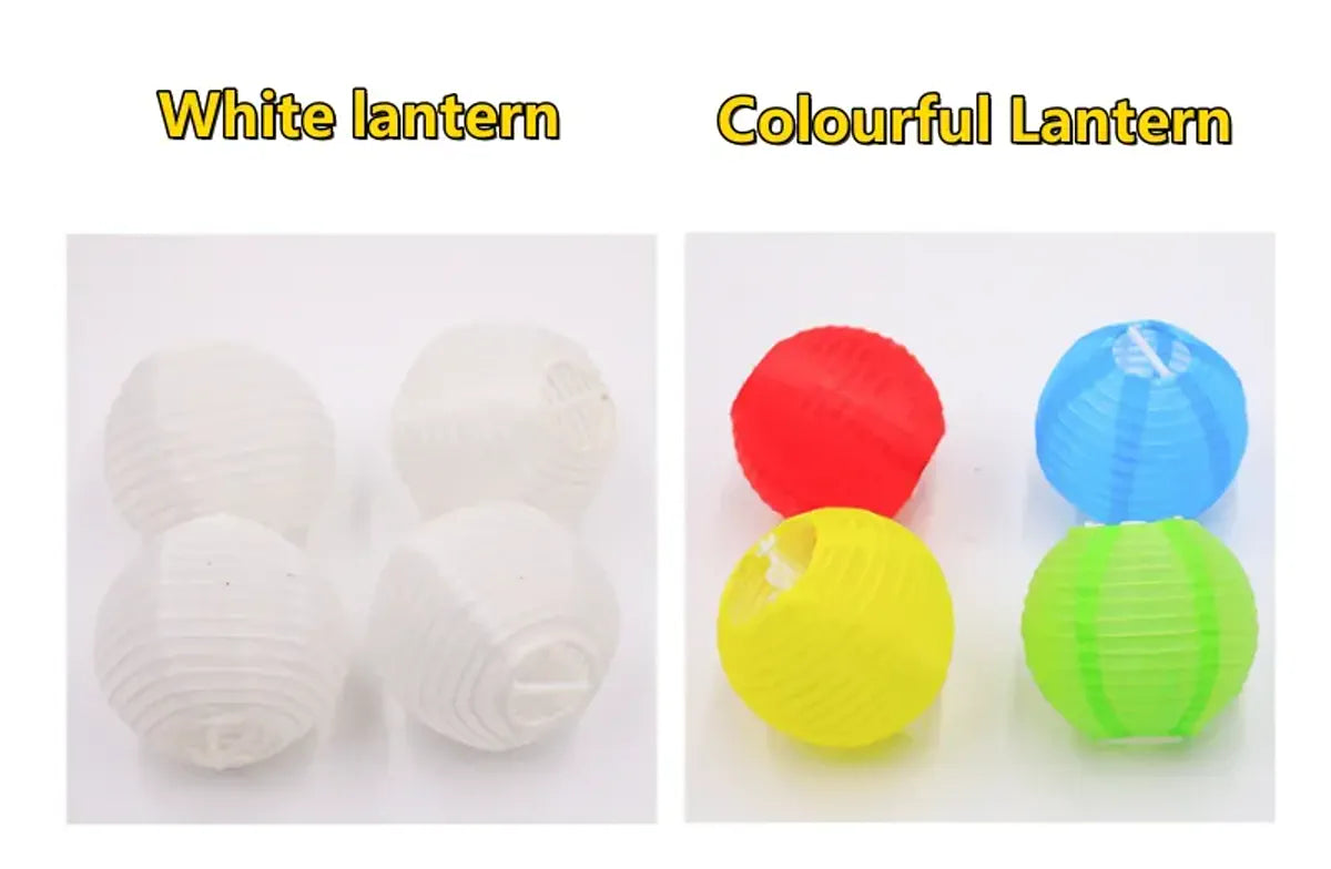 White and colorful fabric lantern shade options