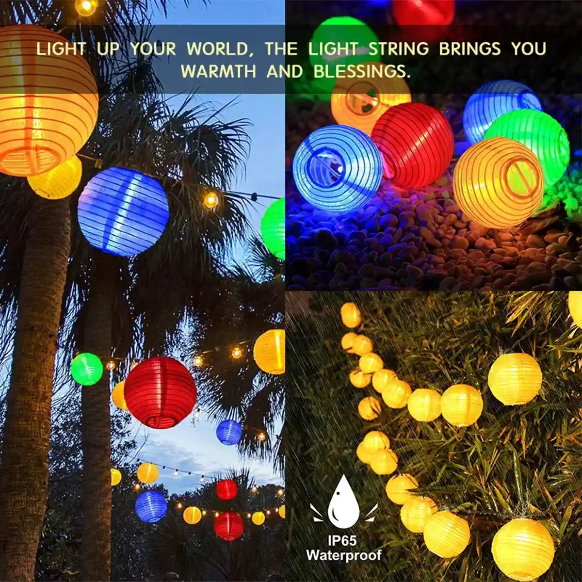 White and colorful solar lantern light examples