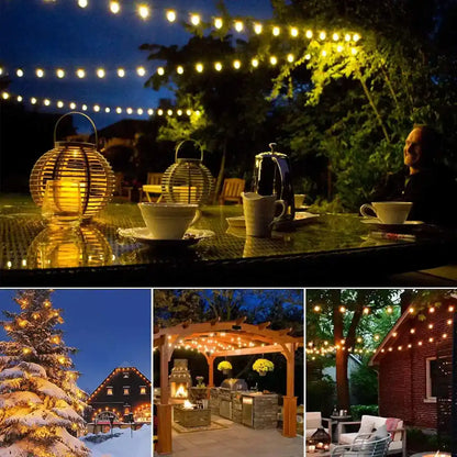 Solar G40 Outdoor String Lights - Shatterproof, Remote Control, IP65 Waterproof