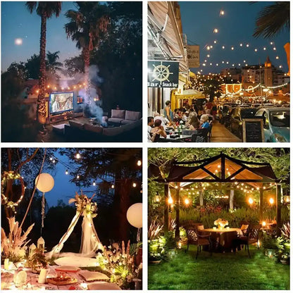Solar G40 Outdoor String Lights - Shatterproof, Remote Control, IP65 Waterproof