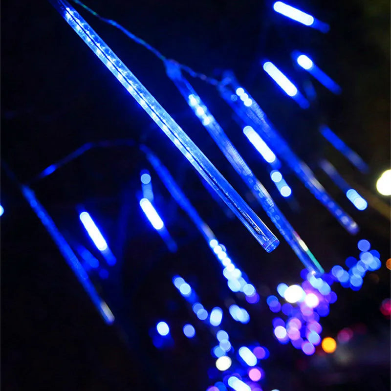 Solar LED Meteor Shower Rain Lights 3050cm 192288 LEDs Outdoor String Lights Waterproof Christmas Decoration - Lumaz