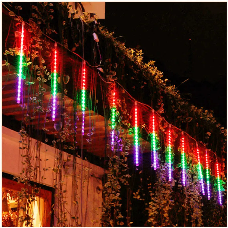 Solar LED Meteor Shower Rain Lights 3050cm 192288 LEDs Outdoor String Lights Waterproof Christmas Decoration - Lumaz