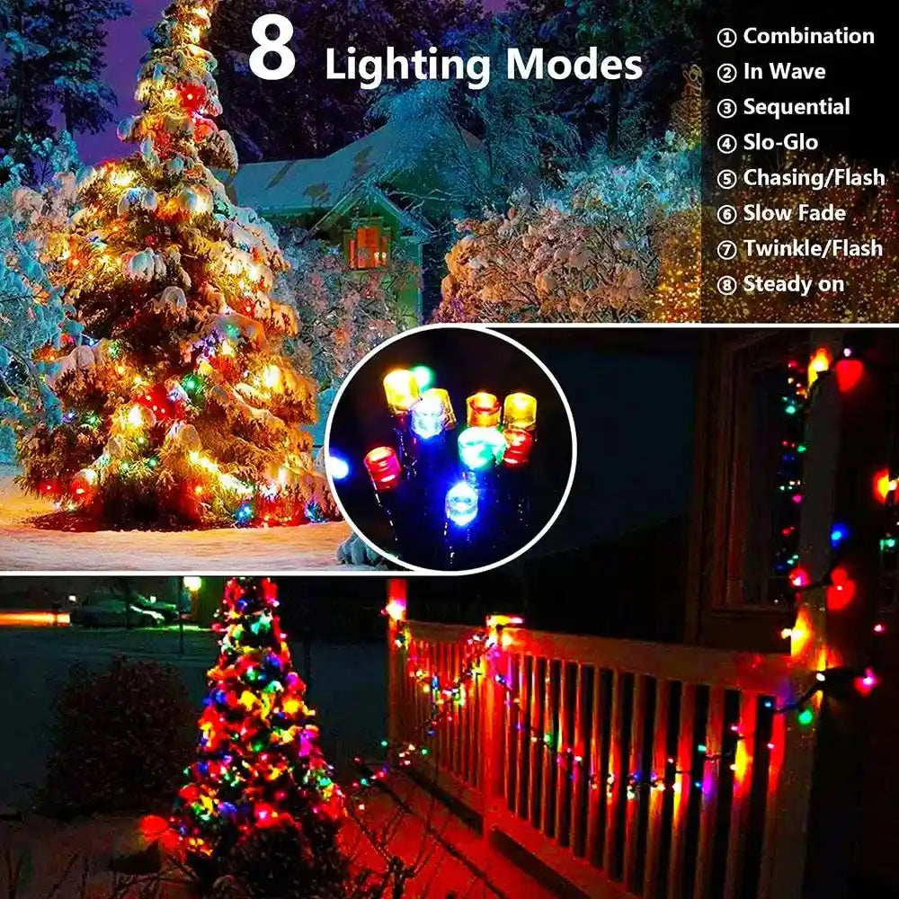 Solar Outdoor String Lights Waterproof Christmas Lights For Patio Garden Decor - Lumaz