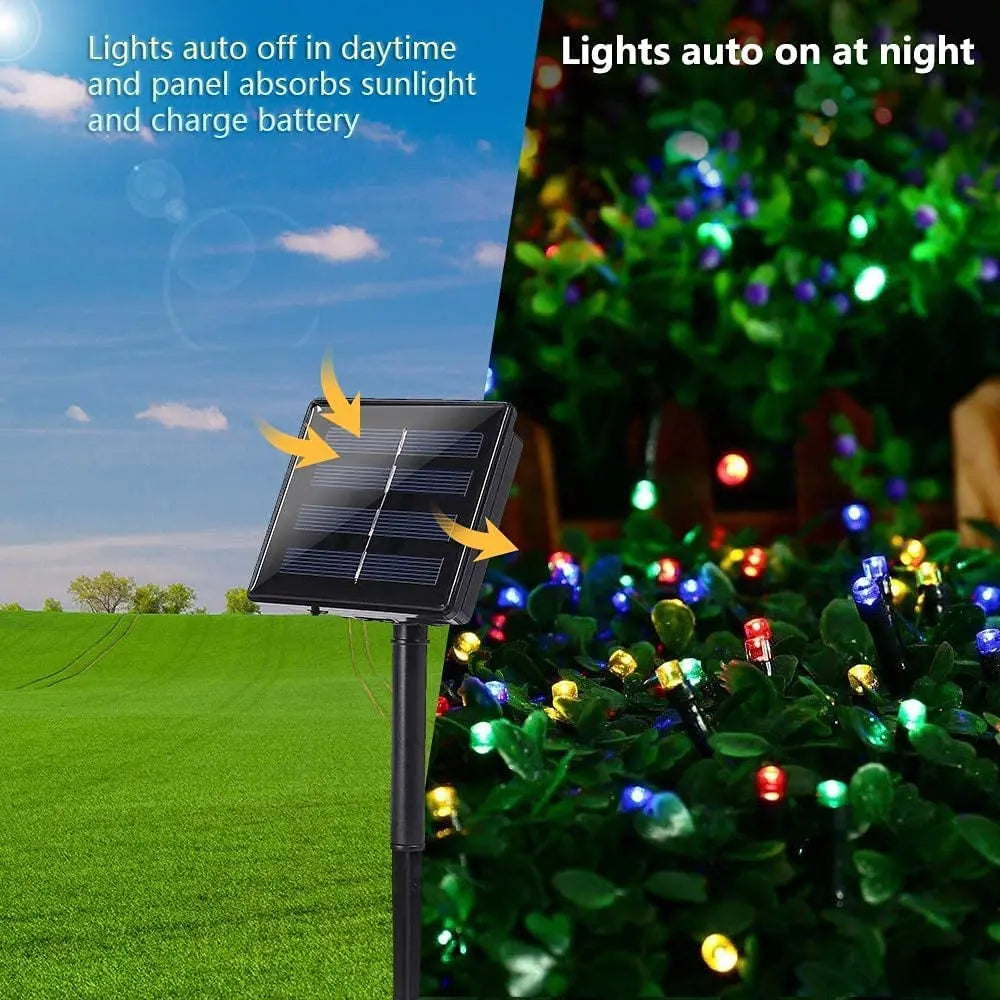 Solar Outdoor String Lights Waterproof Christmas Lights For Patio Garden Decor - Lumaz