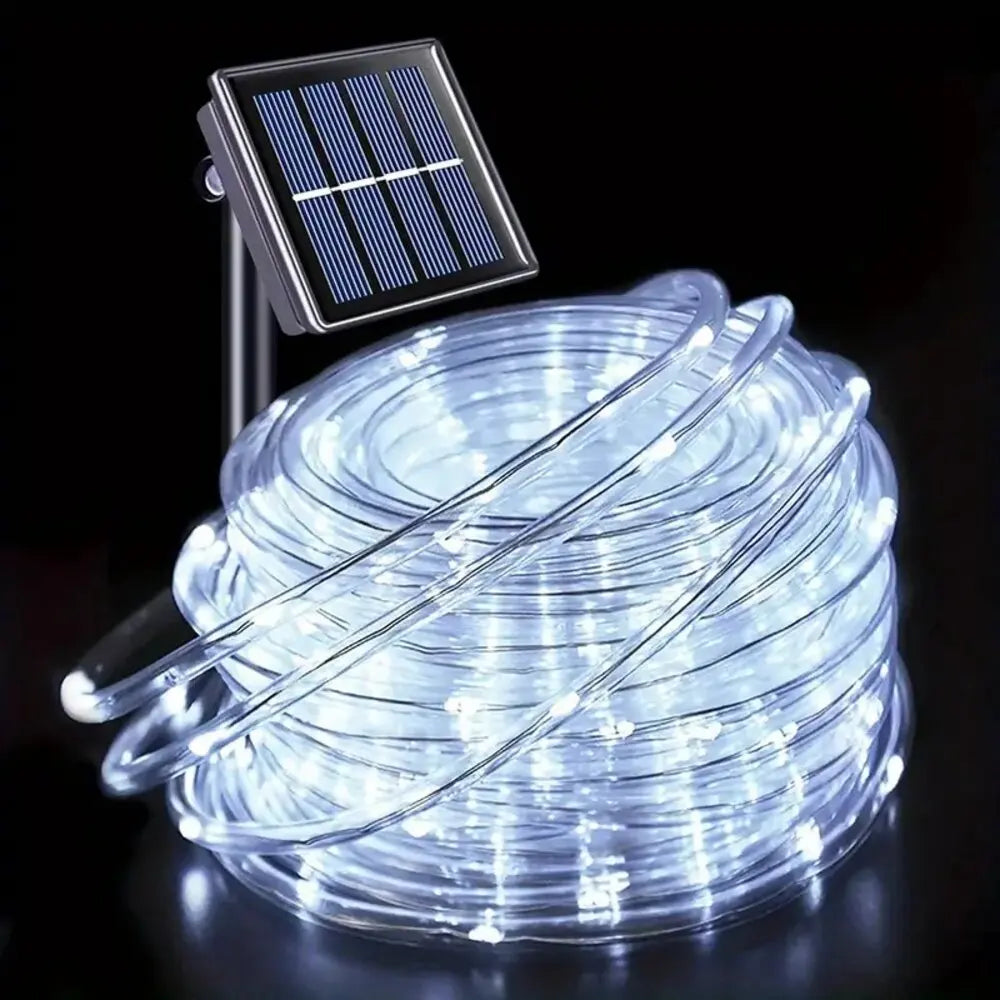 Solar Outdoor Tube Rope Lights LED Fairy String Lights For Garden Christmas Decoration - Lumaz