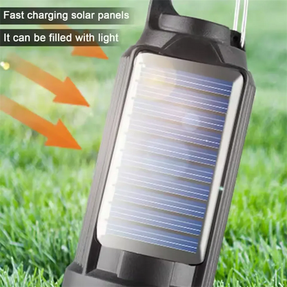 Solar Rechargeable LED Camping Bulb - USB-C Charging, 4 Light Modes, Waterproof