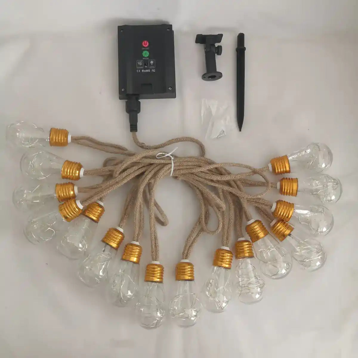 Outdoor solar charging and nighttime lighting illustration