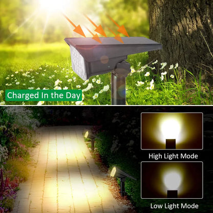 Super Bright Outdoor Solar Spotlight Waterproof Adjustable Color Temperature Garden Light