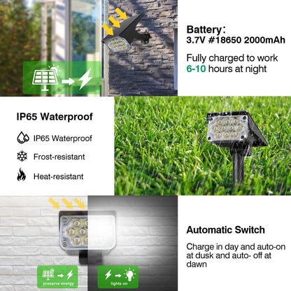 Super Bright Outdoor Solar Spotlight Waterproof Adjustable Color Temperature Garden Light