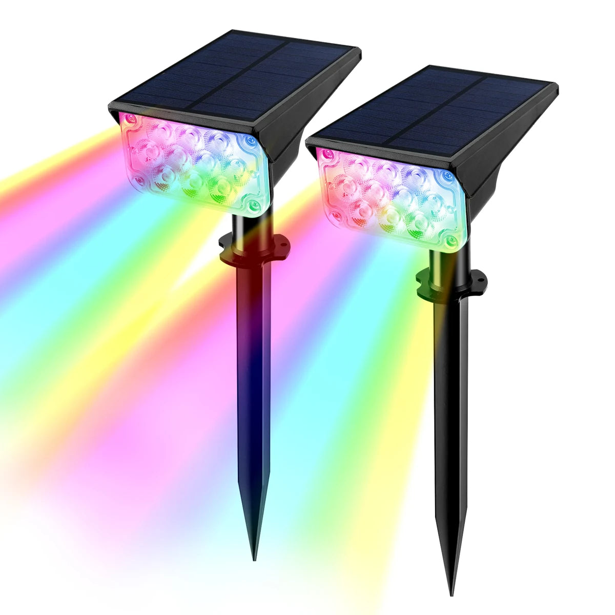 Super Bright Outdoor Solar Spotlight Waterproof Adjustable Color Temperature Garden Light