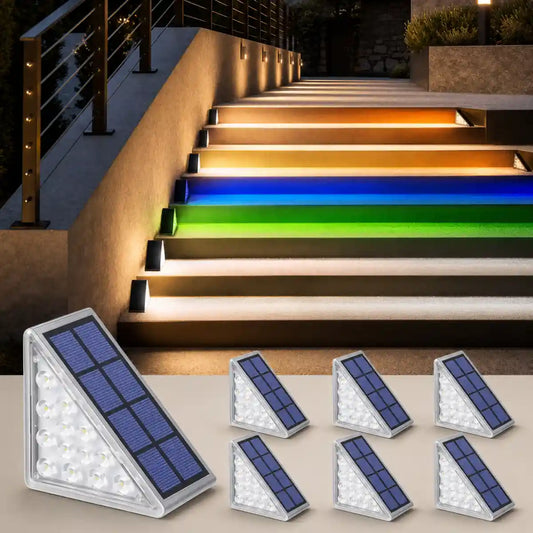 Superhelle Solar-Deckleuchte – Automatisches Einschalten, IP67 wasserdicht, 80 Lumen, Diebstahlsichere LED-Stufenlampe