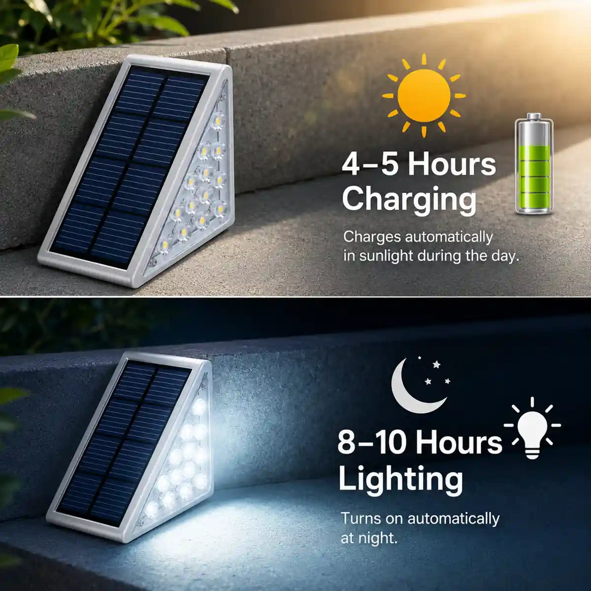 Lampe Solaire de Pont Super Lumineuse - Allumage Automatique, Étanchéité IP67, 80 Lumens, Lampe d'Escalier LED Anti-vol