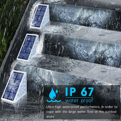 Super Bright Solar Deck Light - Auto On, IP67 Waterproof, 80 Lumens, Anti-theft LED Step Stair Lamp