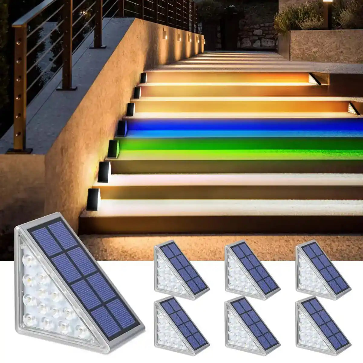 Super Bright Solar Deck Light - Auto On, IP67 Waterproof, 80 Lumens, Anti-theft LED Step Stair Lamp