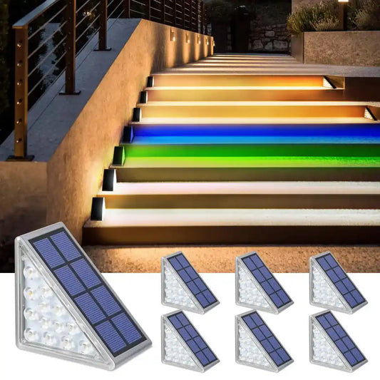 Super Bright Solar Deck Light - Auto On, IP67 Waterproof, 80 Lumens, Anti-theft LED Step Stair Lamp