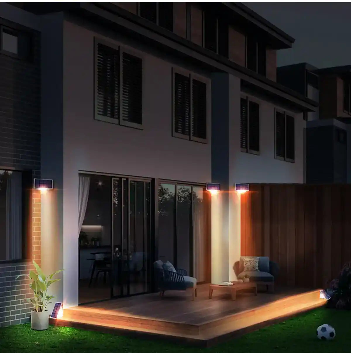 Super Bright Solar Deck Light - Auto On, IP67 Waterproof, 80 Lumens, Anti-theft LED Step Stair Lamp