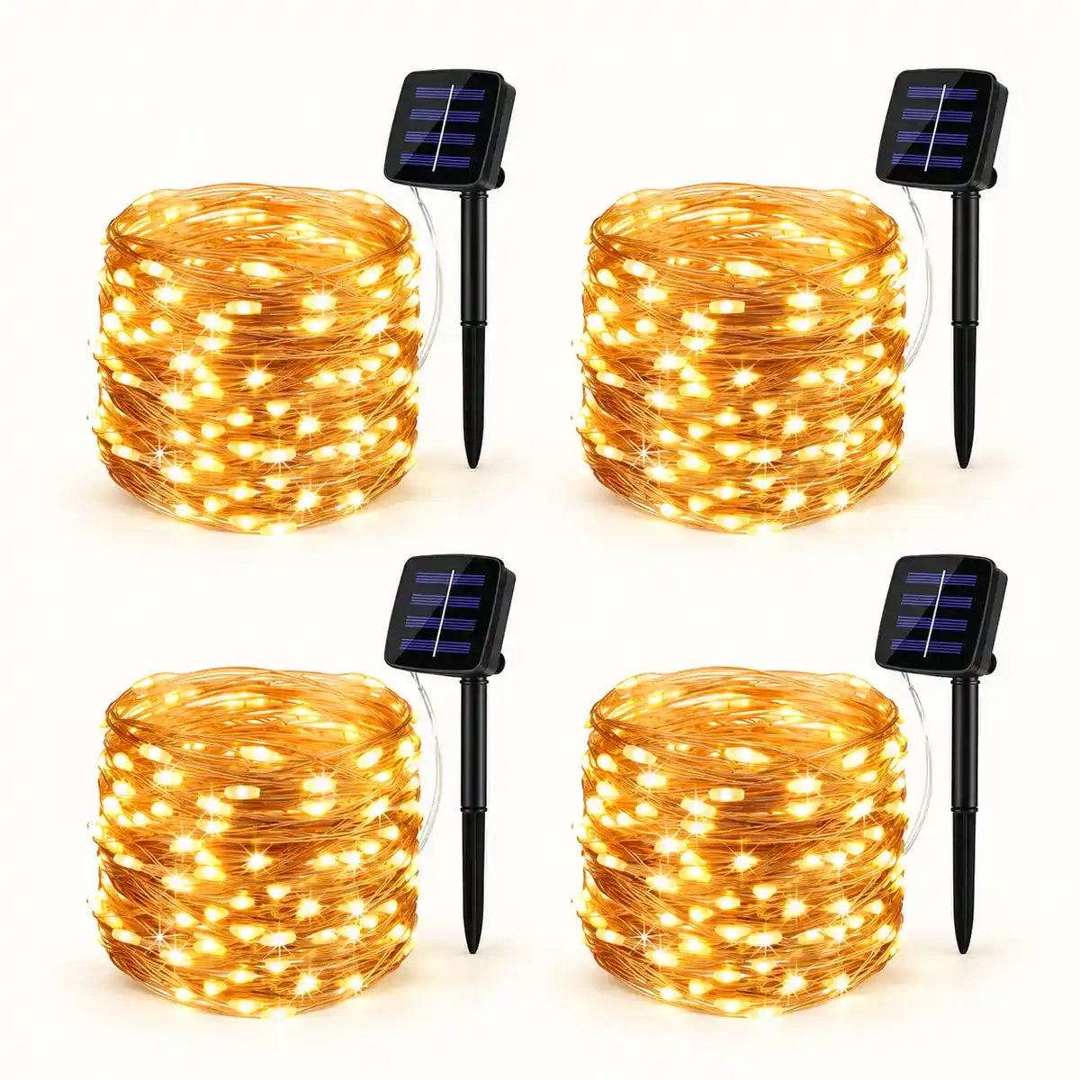 Superhelle Solar-LED-Lichterkette – 8 Beleuchtungsmodi, großes Solarpanel, IP65 wasserdicht