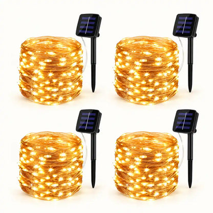 Superhelle Solar-LED-Lichterkette – 8 Beleuchtungsmodi, großes Solarpanel, IP65 wasserdicht