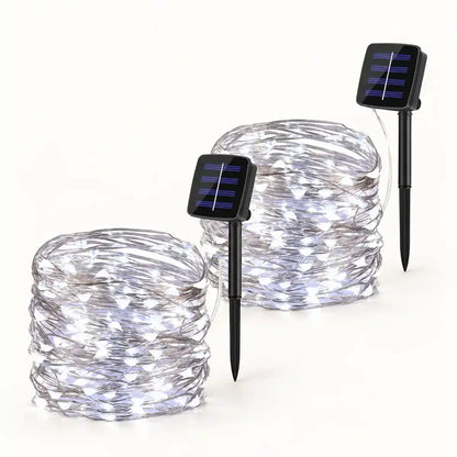 Superhelle Solar-LED-Lichterkette – 8 Beleuchtungsmodi, großes Solarpanel, IP65 wasserdicht
