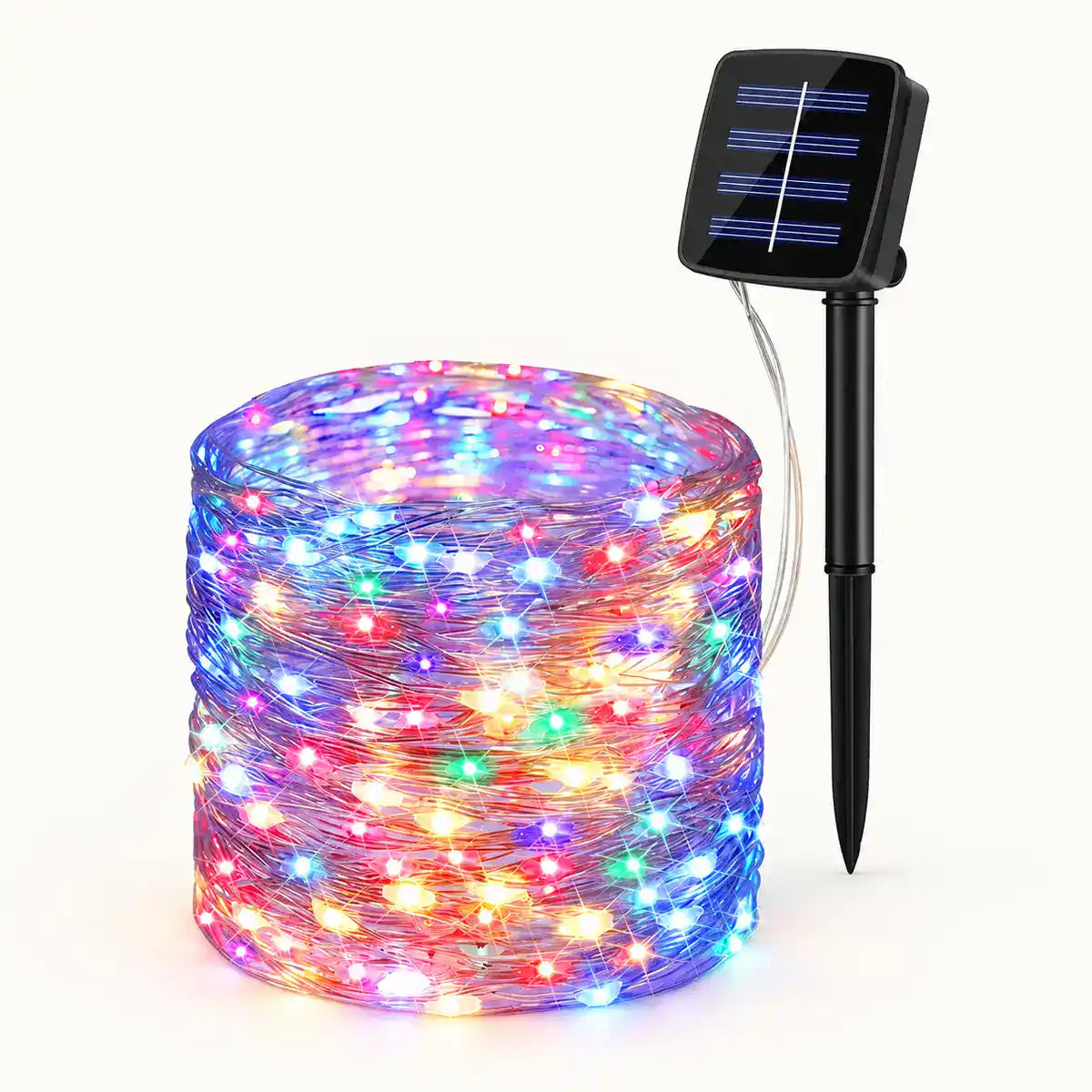 Superhelle Solar-LED-Lichterkette – 8 Beleuchtungsmodi, großes Solarpanel, IP65 wasserdicht