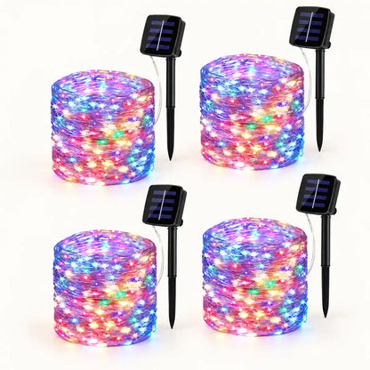 Superhelle Solar-LED-Lichterkette – 8 Beleuchtungsmodi, großes Solarpanel, IP65 wasserdicht